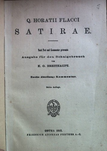 Horatii flacci satirae - q.,