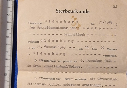 Sterbeurkunde schneidermeister - sterbeurkunde,